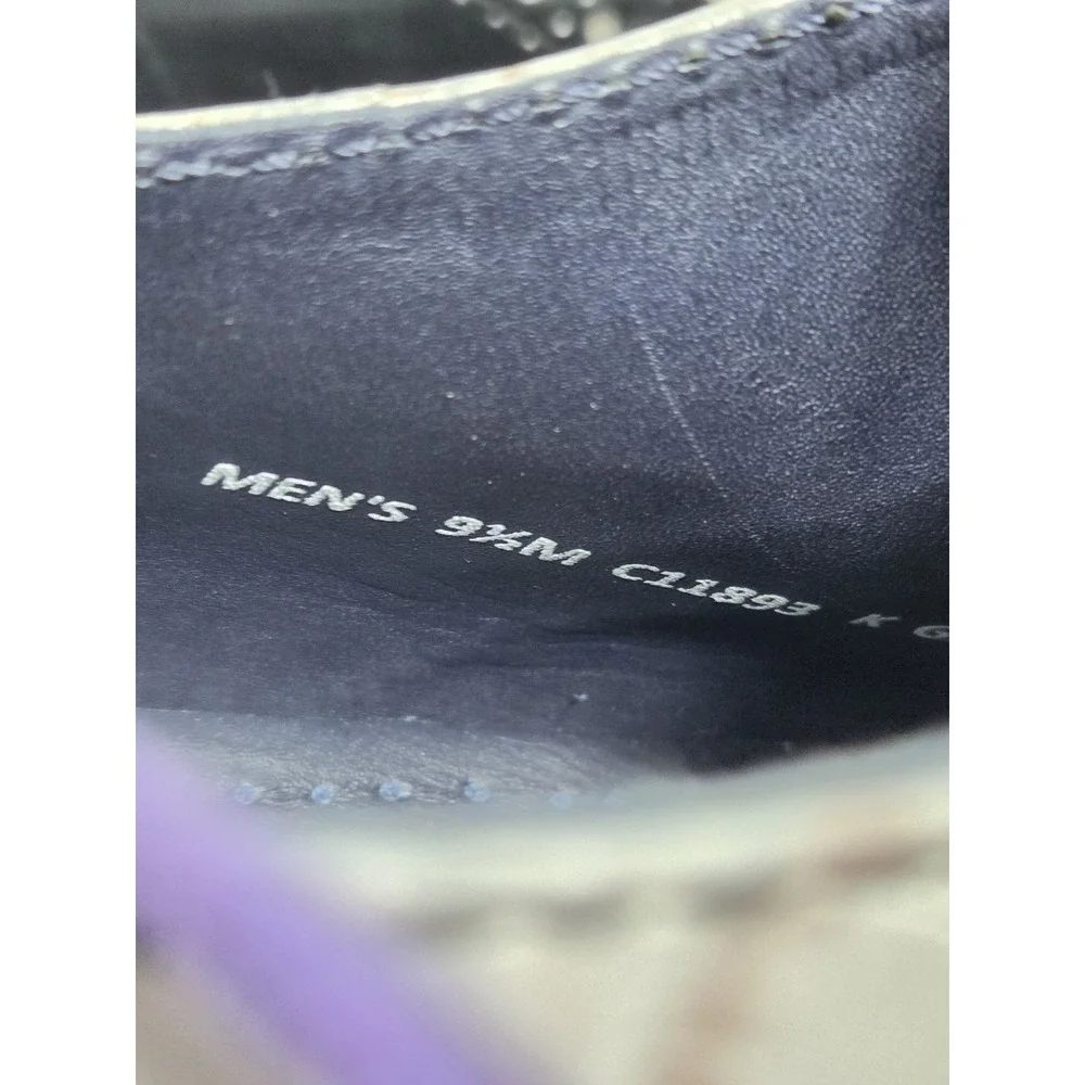 Cole Haan Colton Saddle Oxford shoe  gray croc-embossed /Black  9.5 Men  Rare